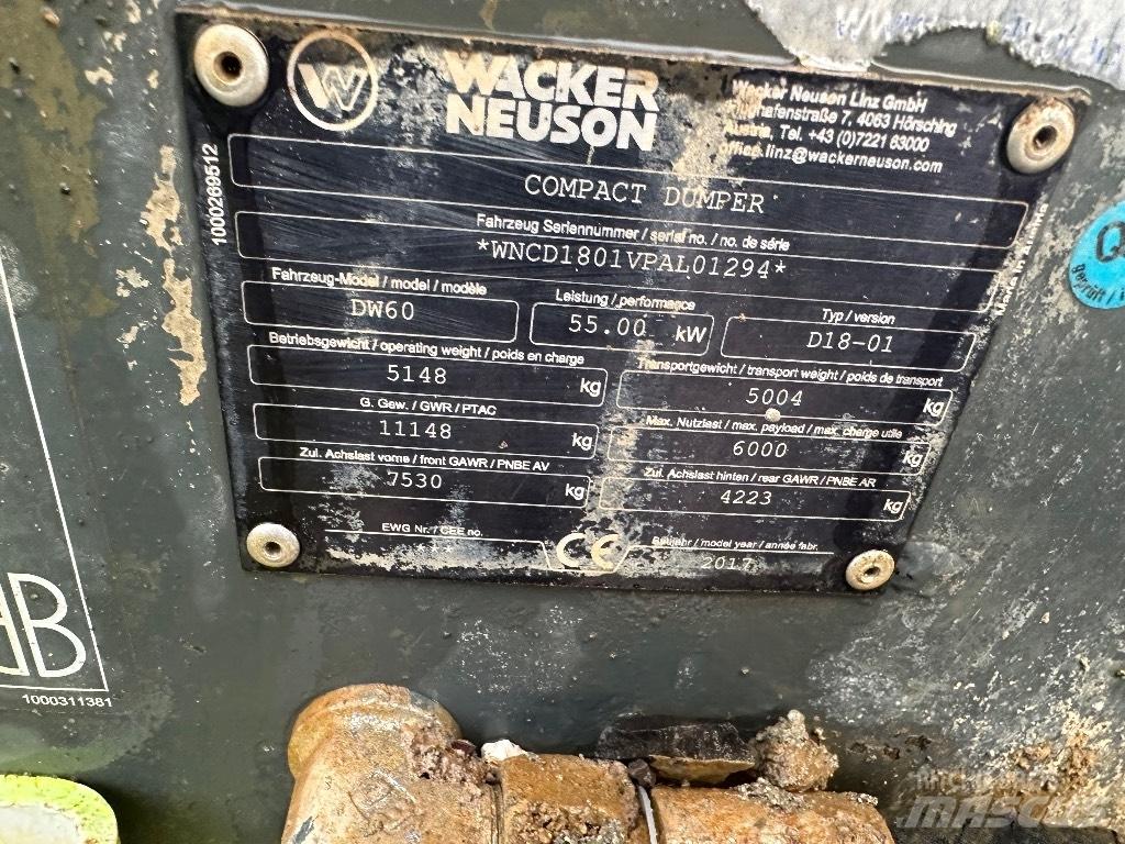 Wacker Neuson Dw60 Мини-самосвалы