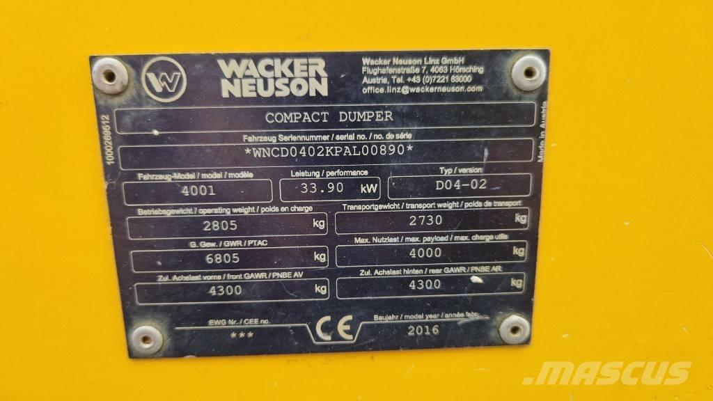 Wacker Neuson 4001 Мини-самосвалы