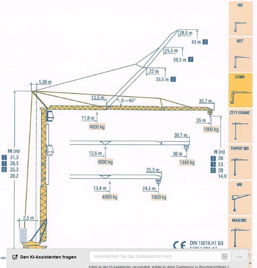 Potain GTMR 331 B Башенные краны