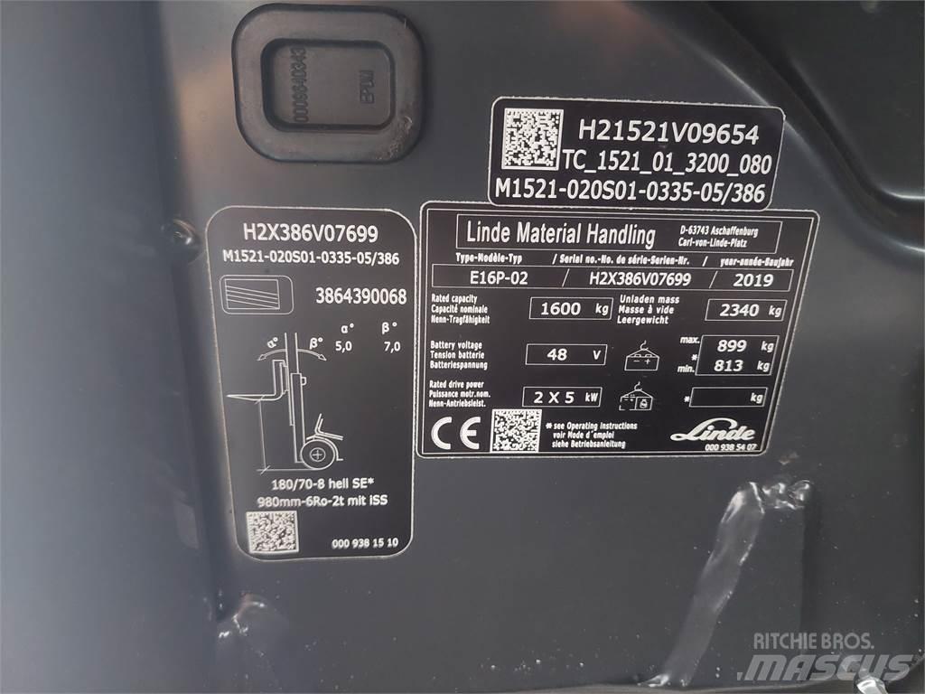 Linde E16P 02 Электропогрузчики