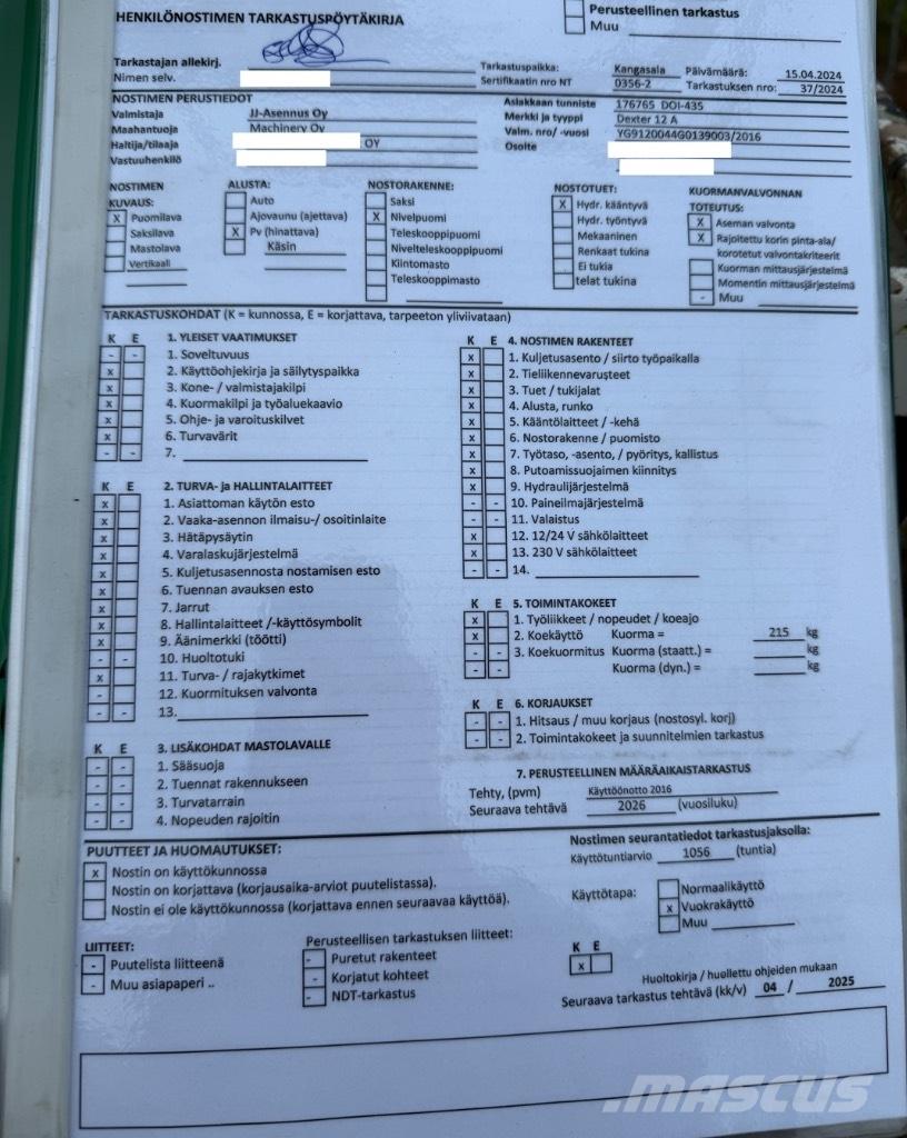 Dexter 12 A Прицепные подъёмники