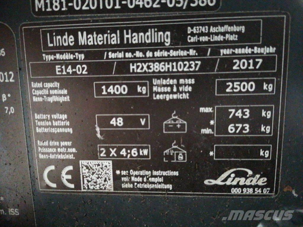 Linde E14-02 Электропогрузчики