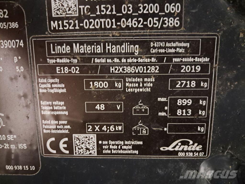 Linde E18-02 Электропогрузчики