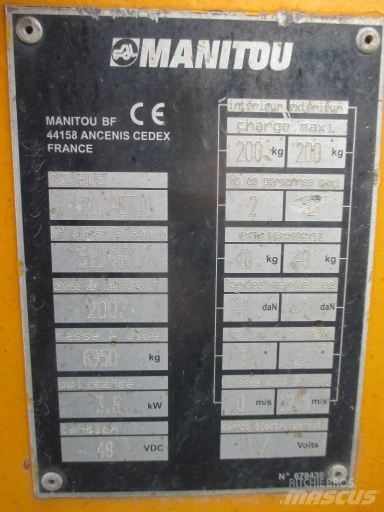 Manitou 170 AETJL Коленчатые подъемники