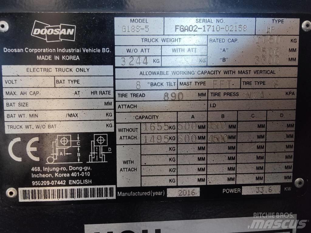 Doosan G18 S-5 Газовые погрузчики