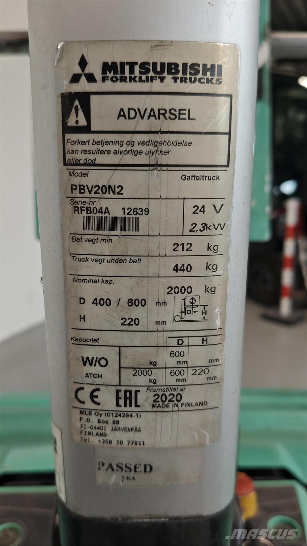 Mitsubishi PBV20N2 Электрокары