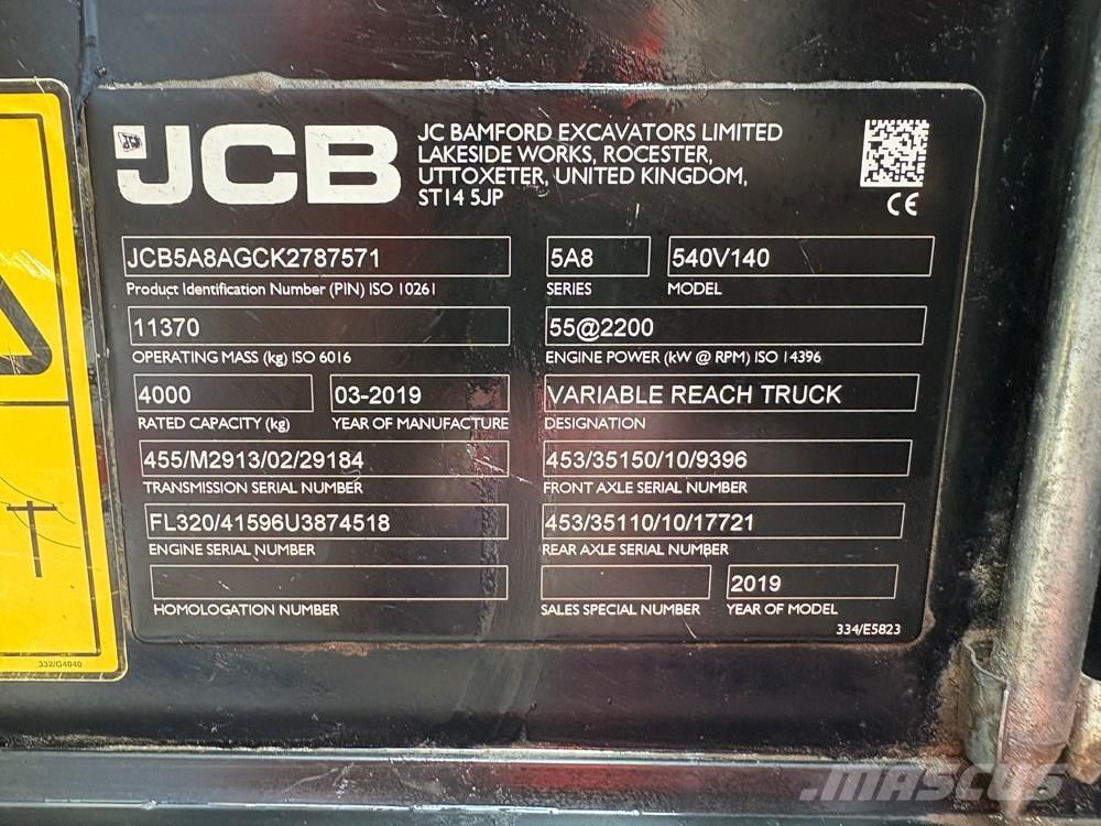 JCB 540-140 Телескопические погрузчики