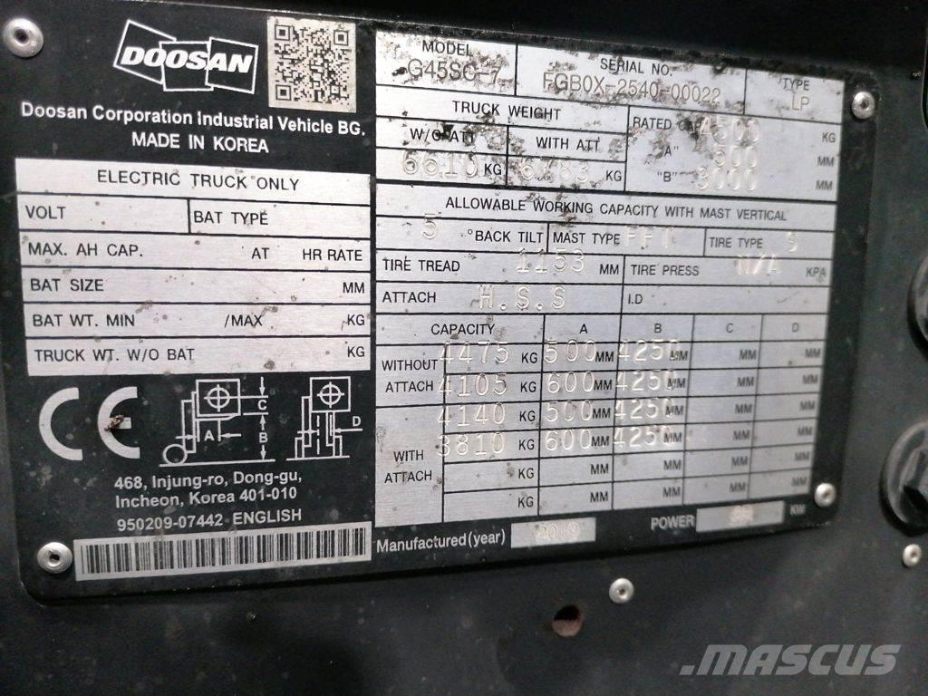Doosan G45SC-7 Газовые погрузчики