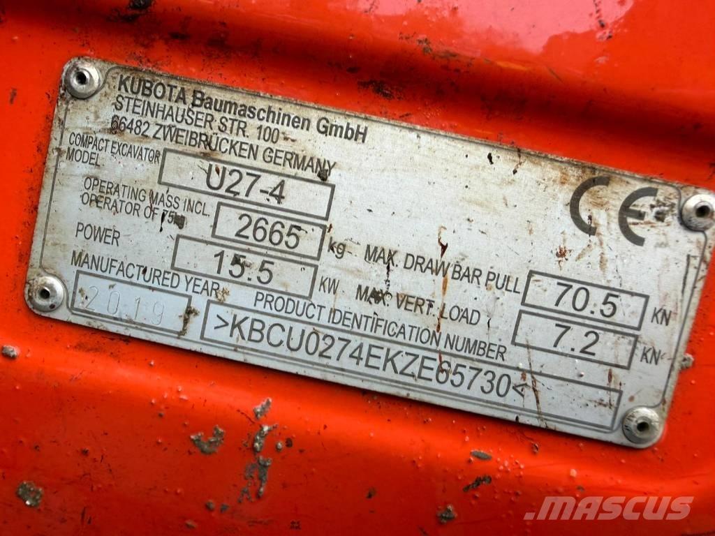 Kubota U 27-4 Мини-экскаваторы
