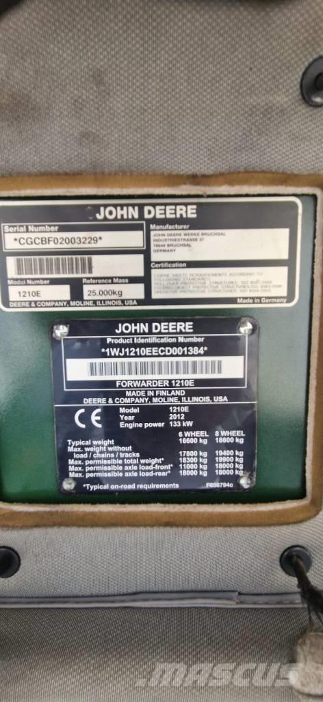 John Deere 1210 E Форвардеры