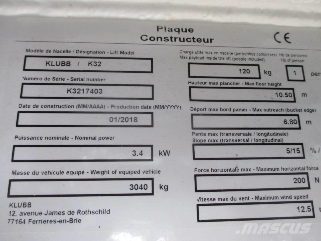 Klubb K32 Автовышки