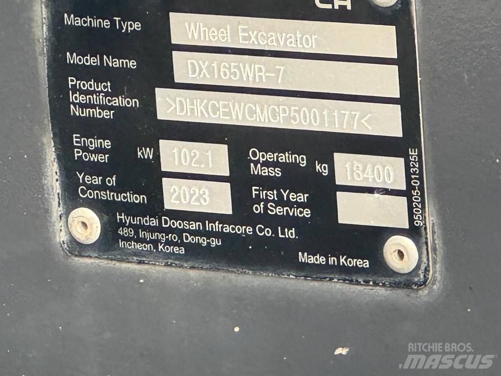 Doosan DX165WR-7 Колёсные экскаваторы