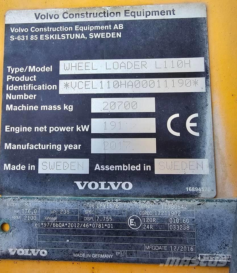 Volvo L 110 H Фронтальные погрузчики
