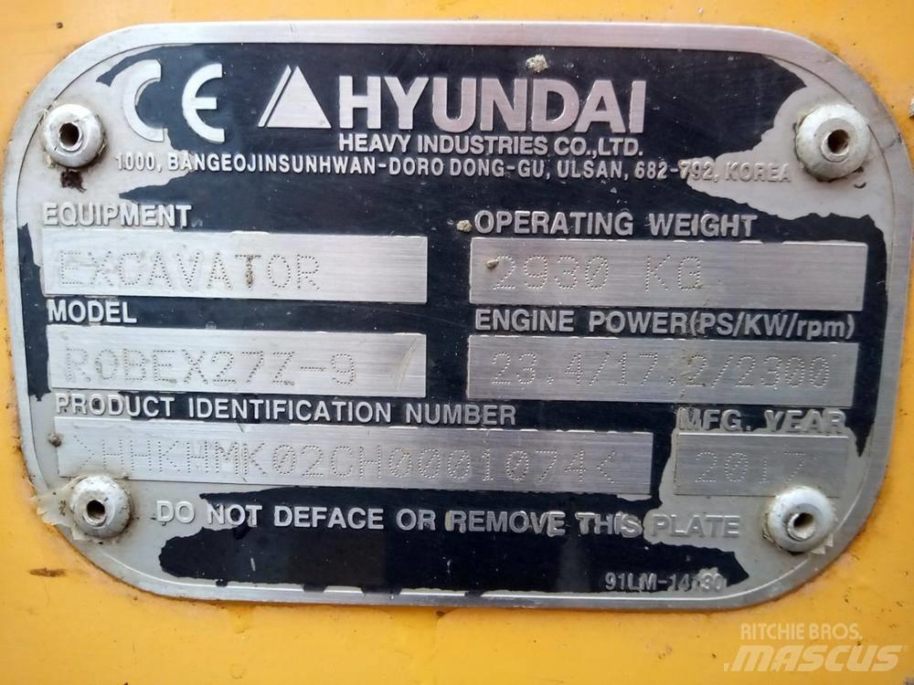 Hyundai Robex 27Z-9 Мини-экскаваторы