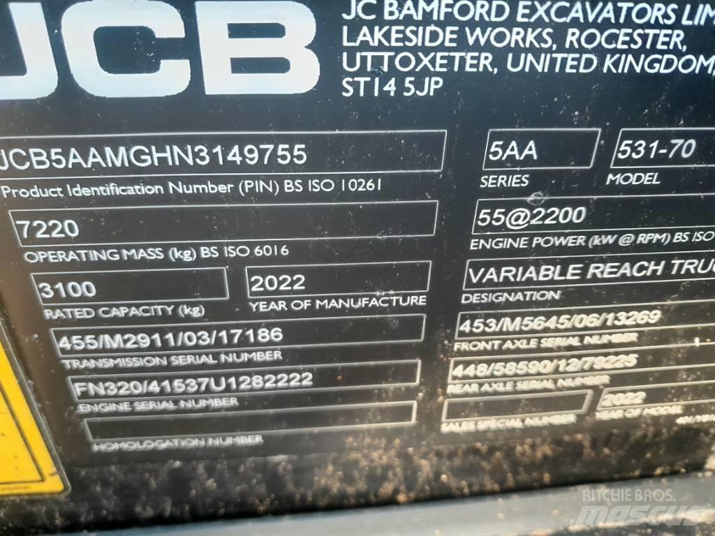 JCB 531-70 Сельскохозяйственные телескопические погрузчики