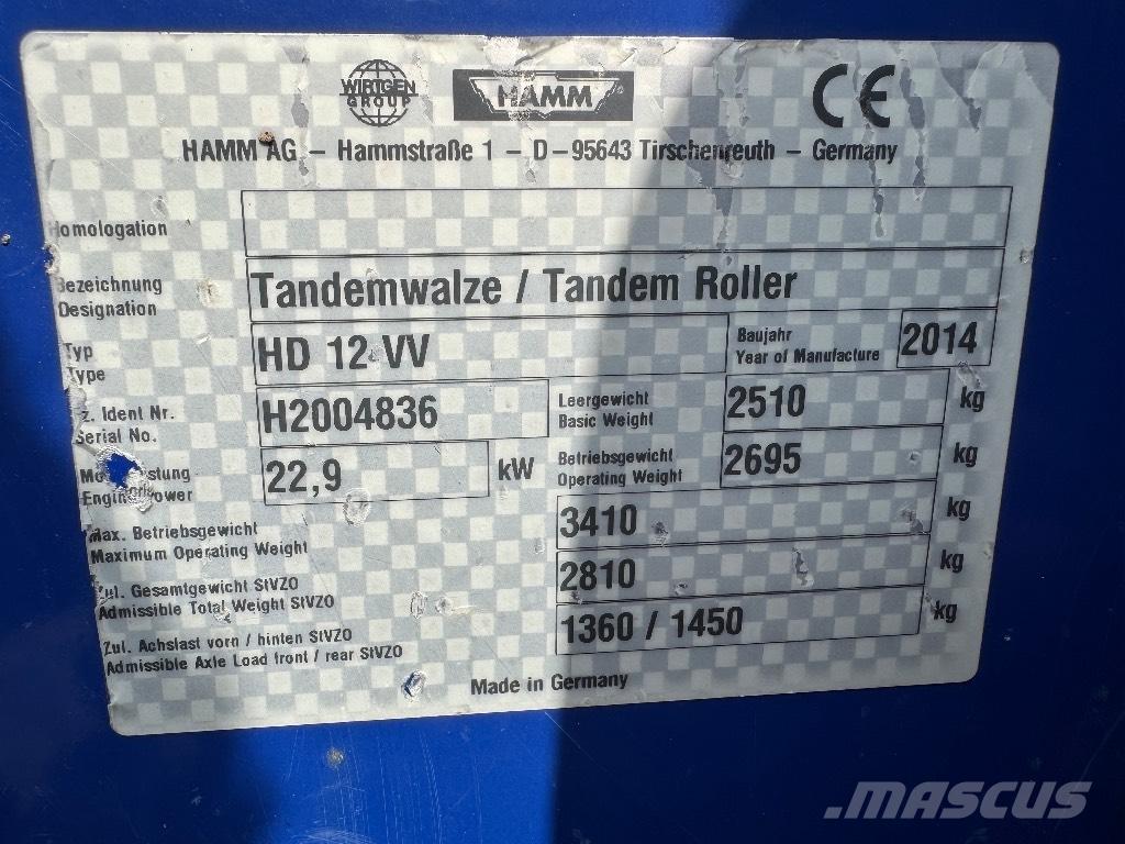 Hamm HD 12 VV Катки тротуарные