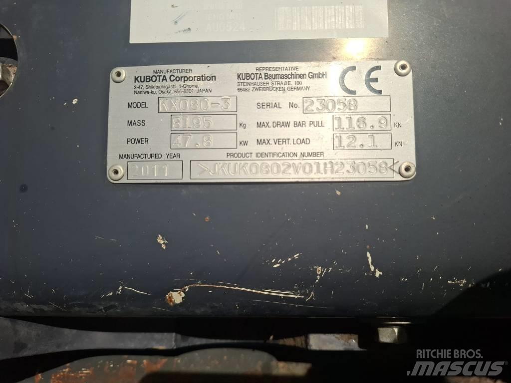 Kubota KX 080-3 Малые экскаваторы 7т-12т