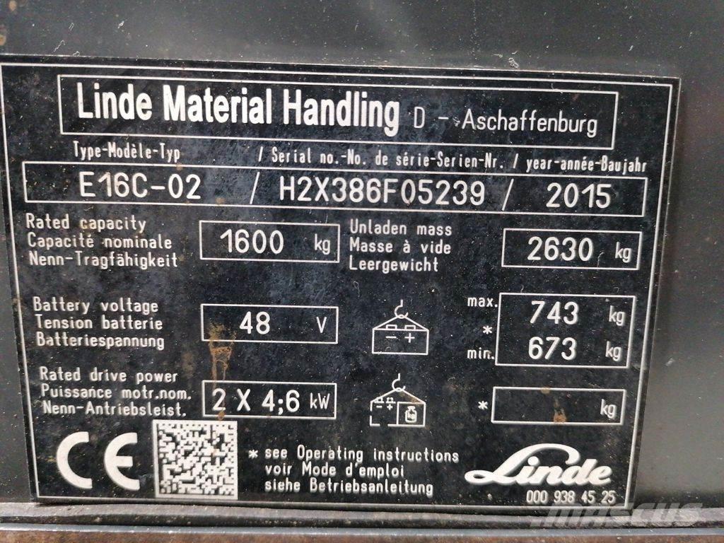 Linde E16C-02 Электропогрузчики