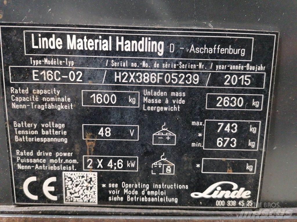 Linde E16C-02 Электропогрузчики