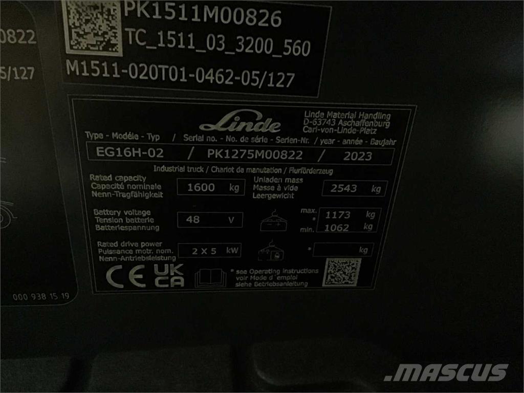 Linde EG16H Электропогрузчики