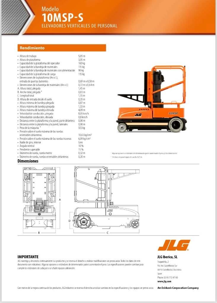 JLG 10 MSP Вертикальные мачтовые подъемники