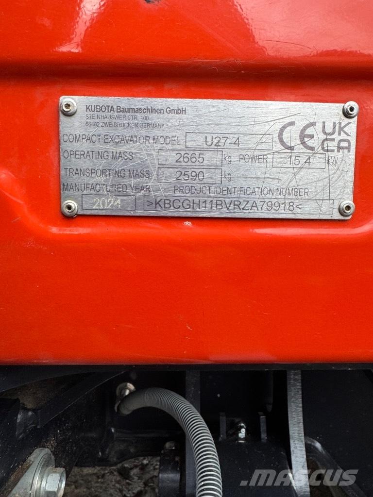 Kubota U 27-4 Мини-экскаваторы