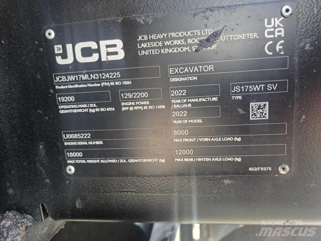 JCB JS175W TAB Колёсные экскаваторы