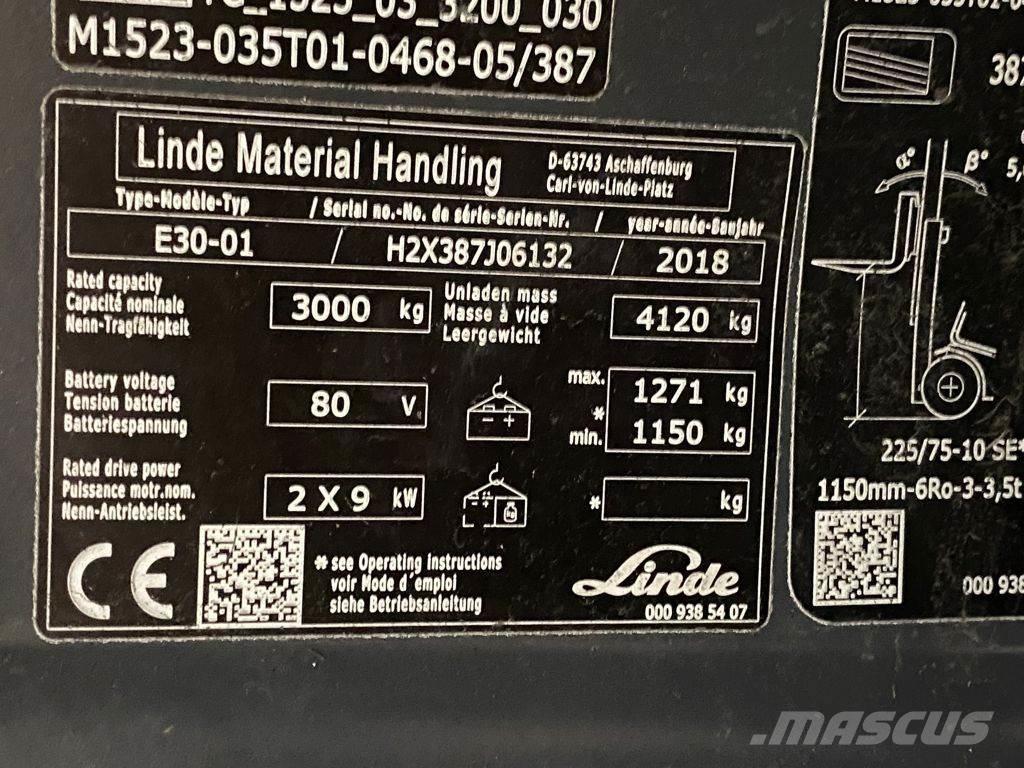 Linde E30-01 Электропогрузчики