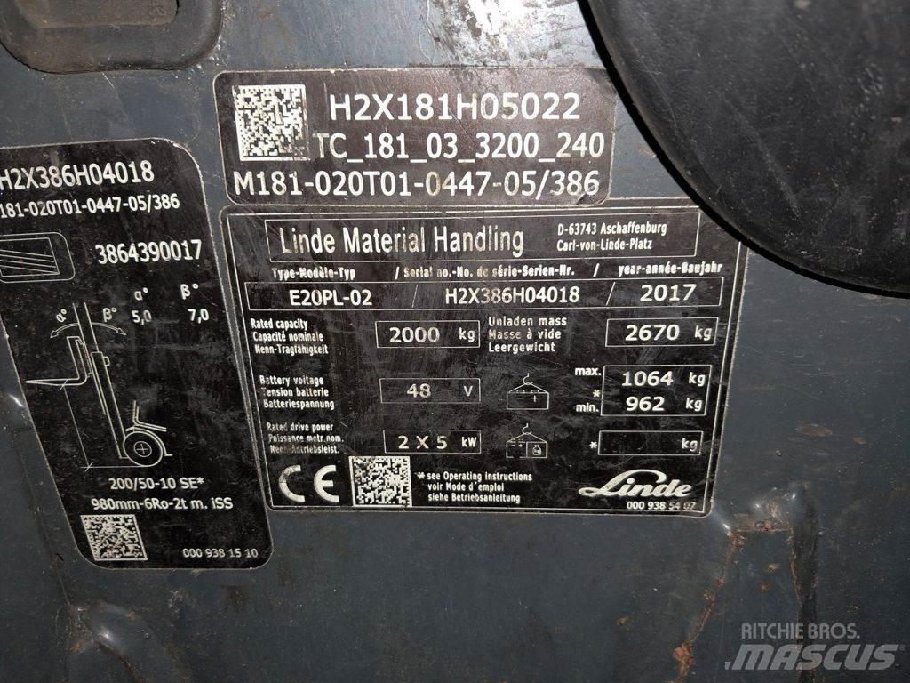 Linde E20PL-02 Электропогрузчики