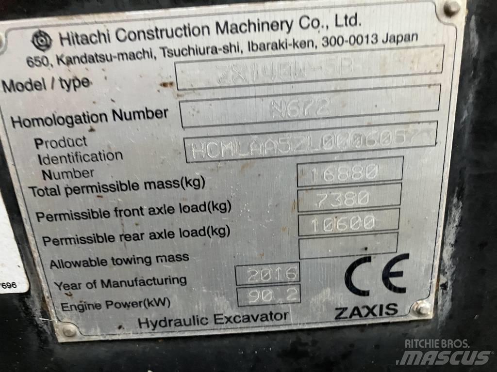 Hitachi ZX140-5B Колёсные экскаваторы