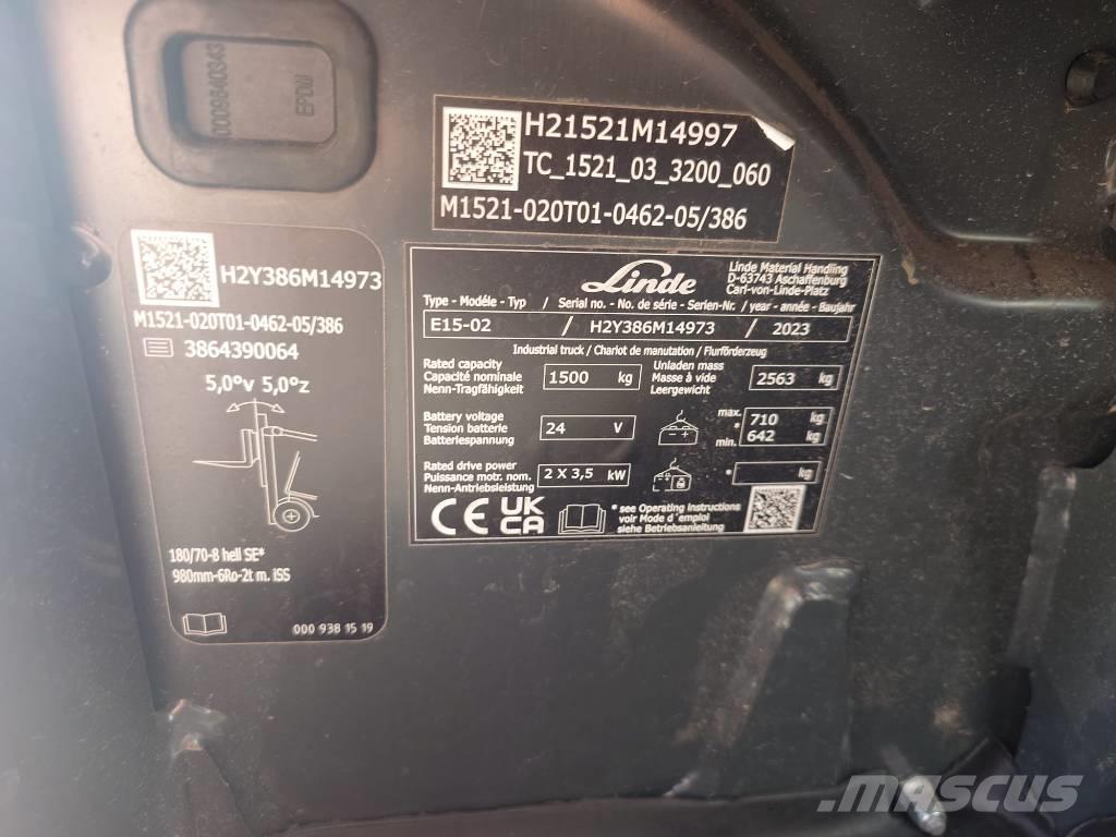 Linde E15/386-02 Электропогрузчики