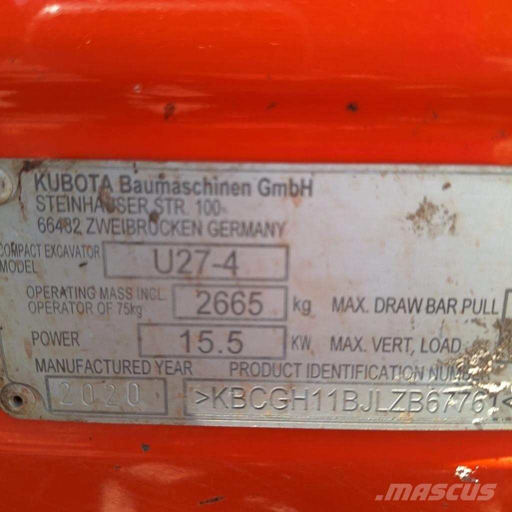 Kubota U 27-4 Мини-экскаваторы