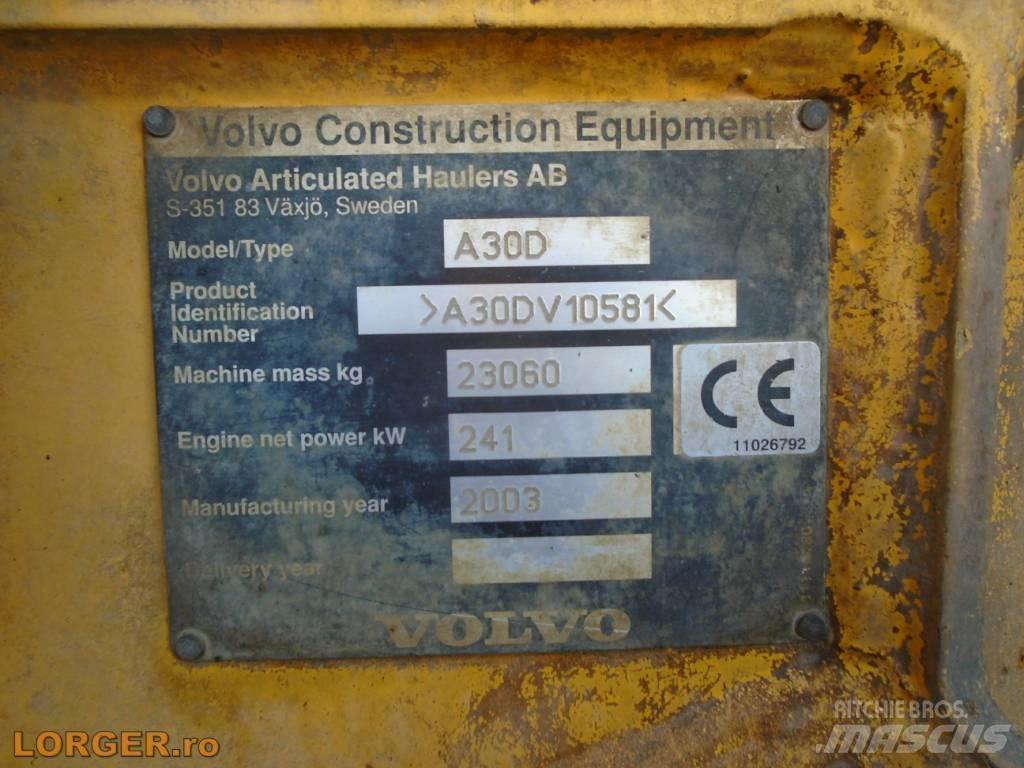 Volvo A 30 D Шарнирно-сочленённые самосвалы