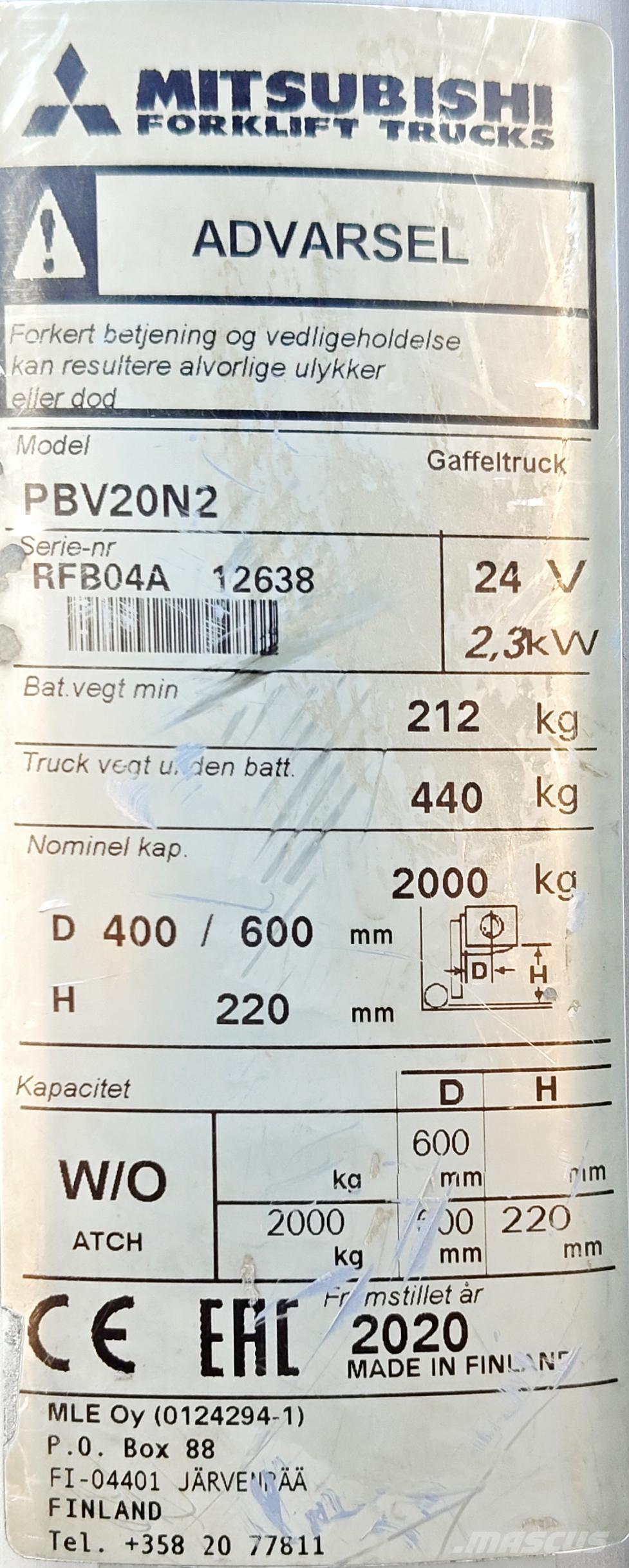 Mitsubishi PBV20N2 Электрокары