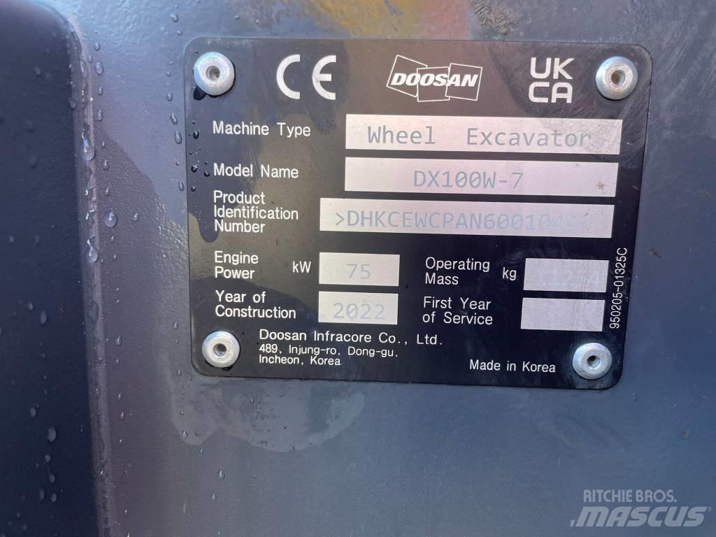 Doosan DX100W-7 Колёсные экскаваторы
