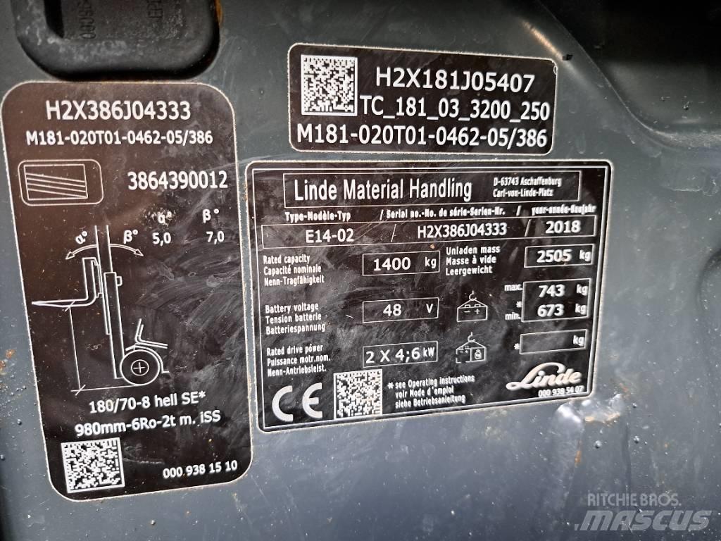 Linde E 14 EVO Электропогрузчики