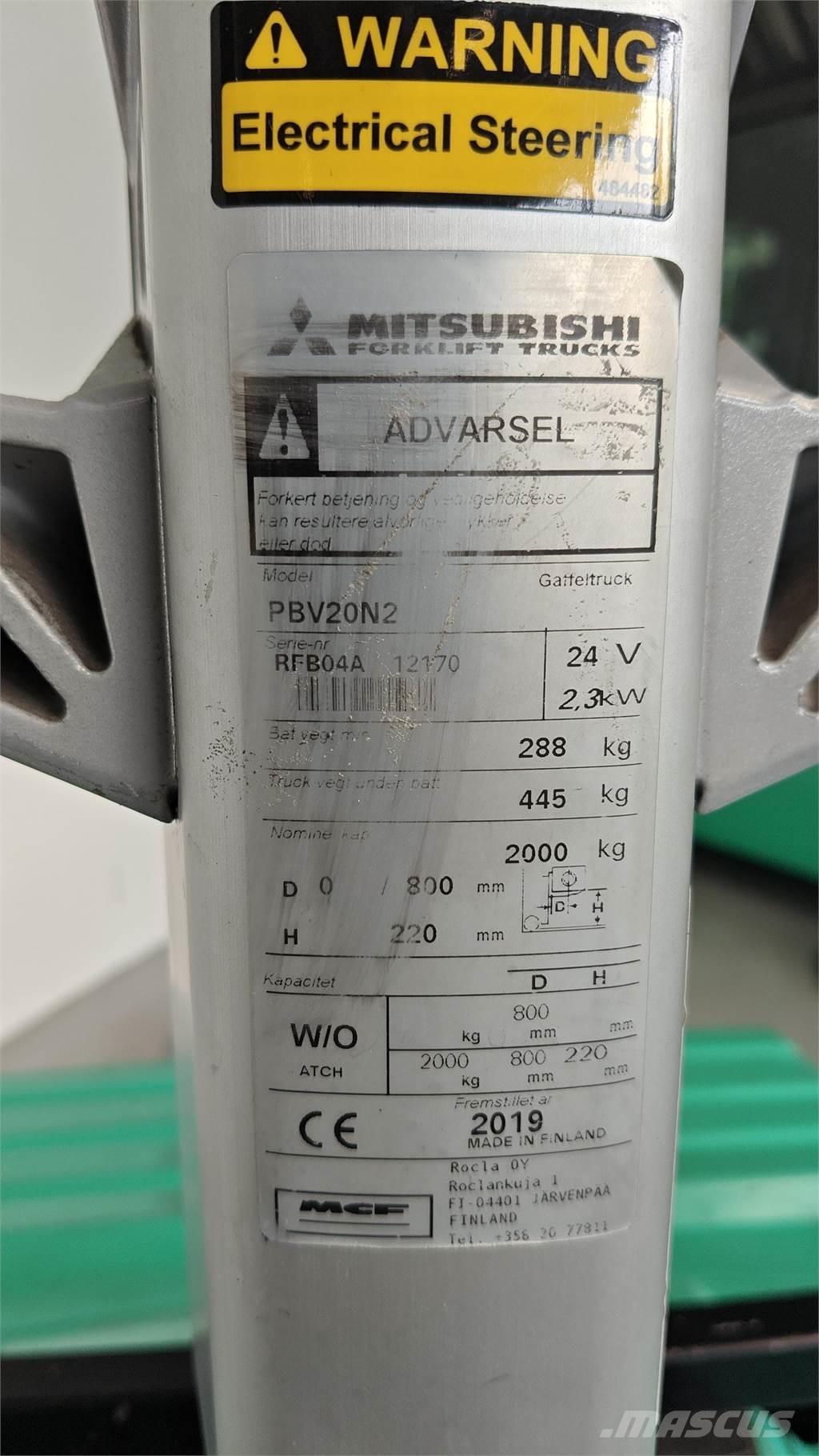 Mitsubishi PBV20N2 Другие складские механизмы