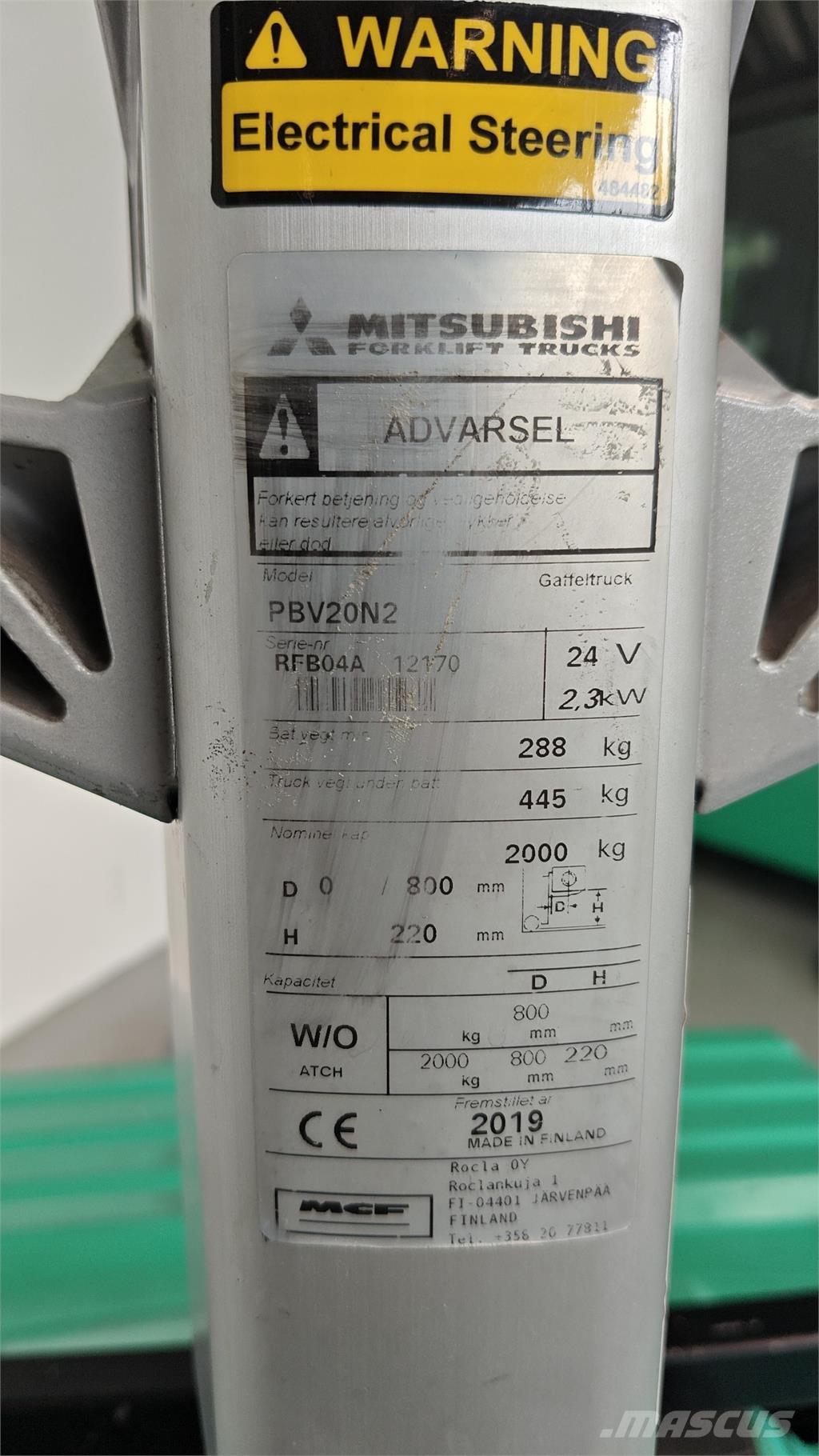 Mitsubishi PBV20N2 Электрокары