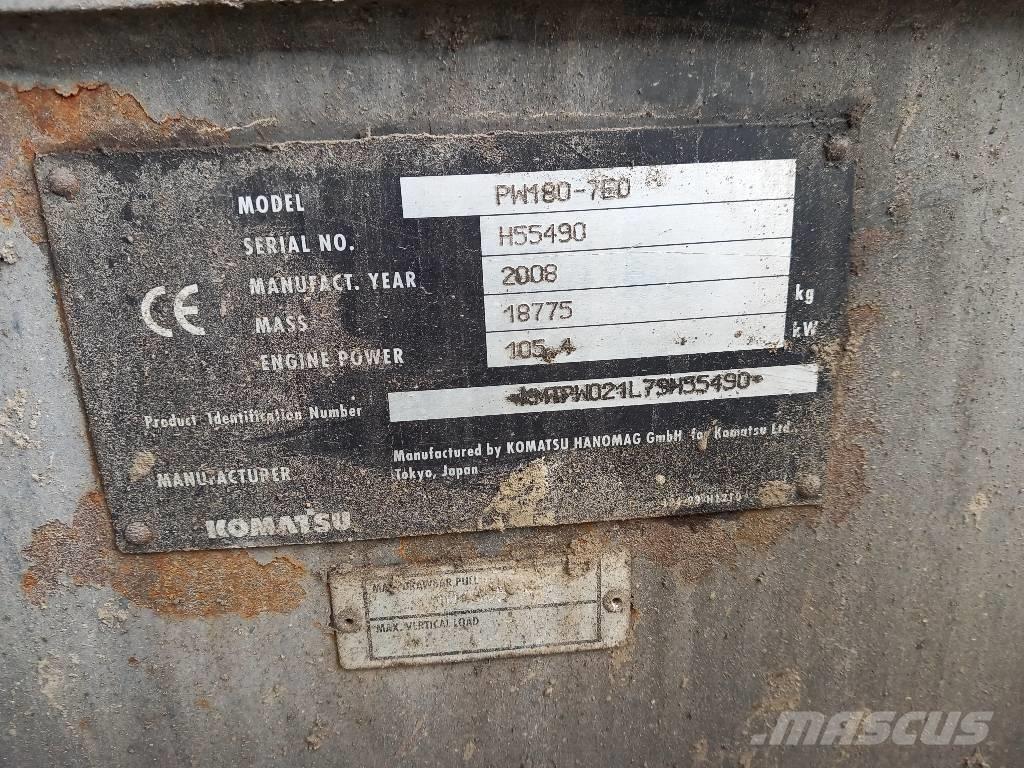 Komatsu PW 180-7EO Колёсные экскаваторы