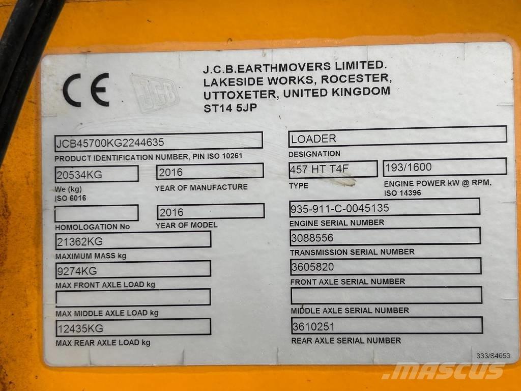 JCB 457 HT Фронтальные погрузчики