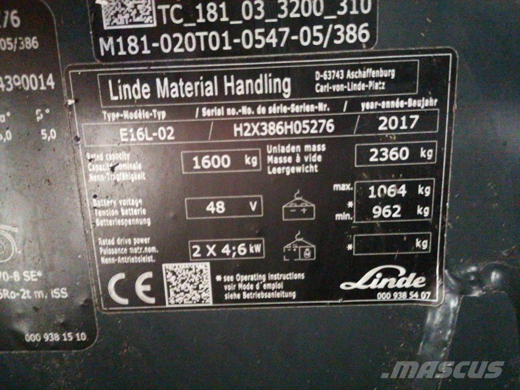Linde E16L-02 Электропогрузчики