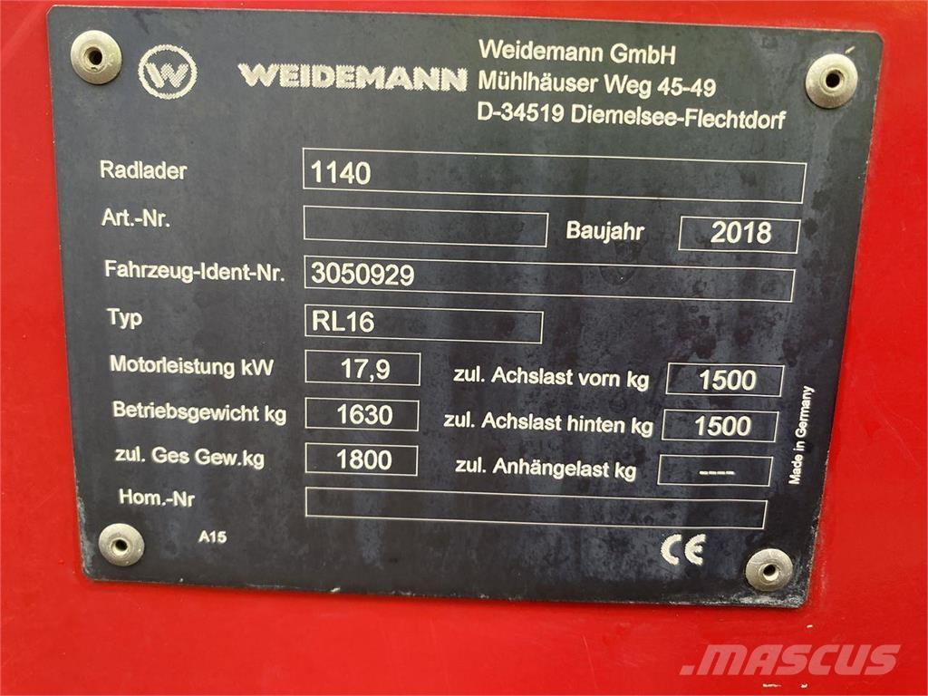 Weidemann 1140 Многофункциональные сельскохозяйственные погрузчики