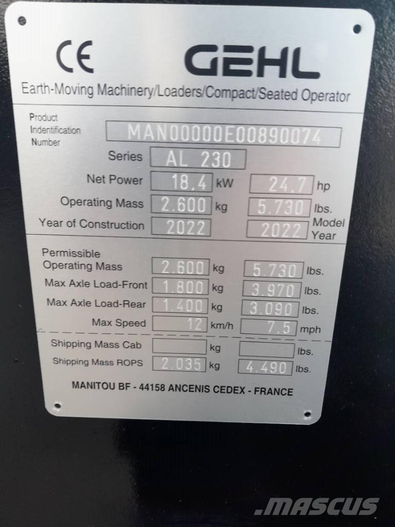 Gehl AL230 Многофункциональные сельскохозяйственные погрузчики