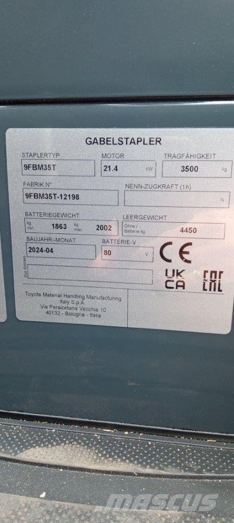 Toyota 9FBM35T Электропогрузчики