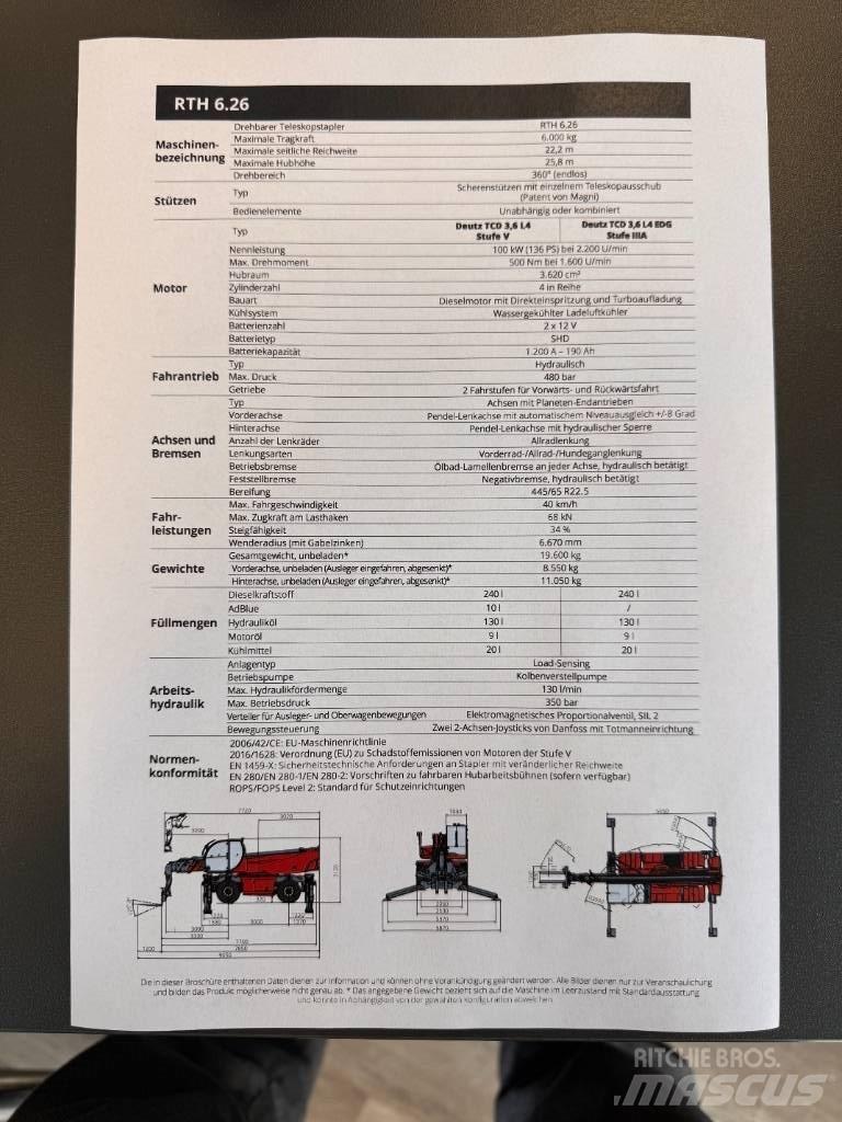 Magni RTH 6.26 S Телескопические погрузчики