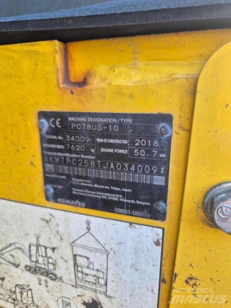 Komatsu Pc 78us-10 Малые экскаваторы 7т-12т