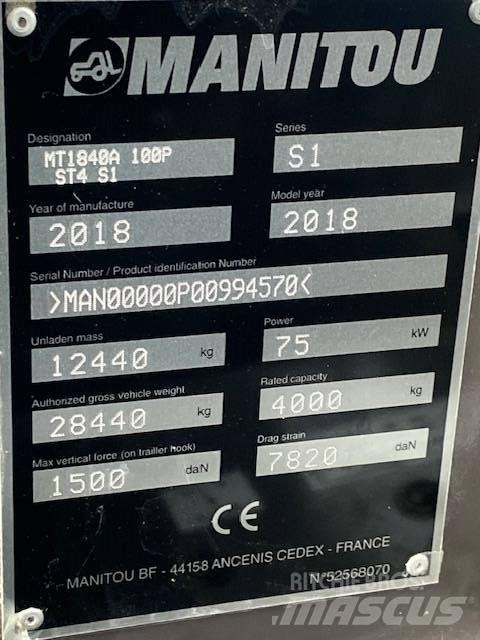 ''SÅLD'' Manitou MT1840A Телескопические погрузчики