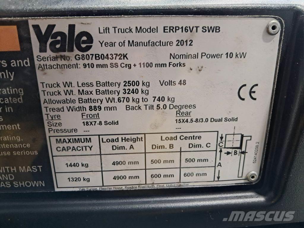 Yale ERP16VT SWB Электропогрузчики