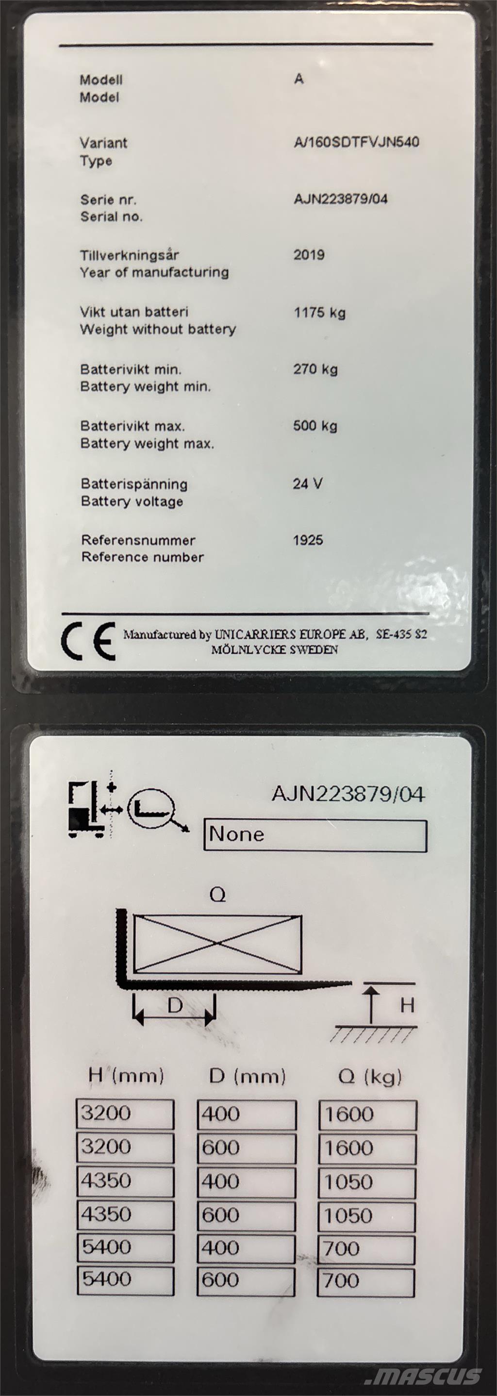 Atlet A160 Самоходные электроштабелёры