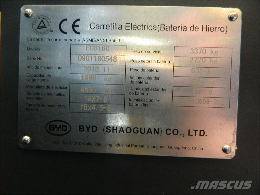 BYD ECB16C Электропогрузчики